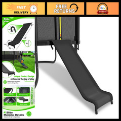 Universal Trampoline Slide for 10FT-16FT, Outdoor Fun Accessory, Safe Kids Climb