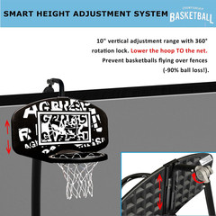 Basketball Hoop for Trampoline, Fits Straight and Curved Pole Trampoline Basketb