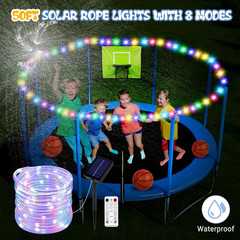 Trampoline Accessories Kit Kids,Basketball Hoop with 3 Mini Basketballs,50Ft