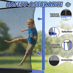14FT Trampoline with Enclosure Net Outdoor Sports Fitness Equipment