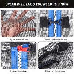 Round Trampoline Safety Net Replacement – Weather Resistant, Breathable, Double