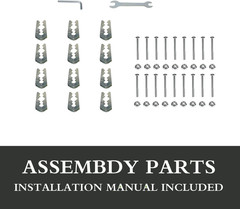 Universal Trampoline Poles, Replacement Poles with Clamp and Hardware, with Encl