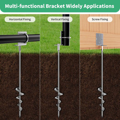 28″ Heavy-Duty Ground Anchors Kit for Trampolines and Sheds, 4-Pack
