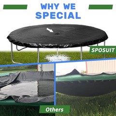 Round Trampoline Rain Snow Sun Shade Cover 12-15ft Sposuit Brand Trampoline