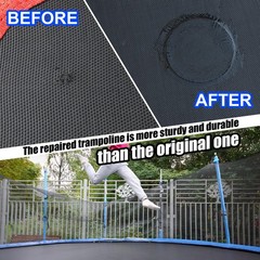 Trampoline Patch Repair Kit 4.1” Round Square Patches | Black