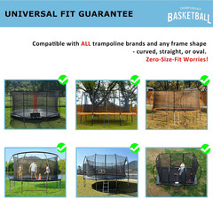 Basketball Hoop for Trampoline, Fits Straight and Curved Pole Trampoline Basketb