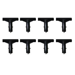 Trampoline Pole Covers & T-Tube Connectors – 8 Pack Black Plastic Caps for Safet