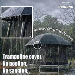 12FT Dome Trampoline Canopy Cover for Backyard Trampolines, 600D Heavy-Duty Wate