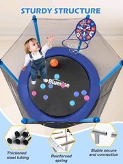 BLUERISE Trampoline 55IN 6FT Toddler Trampoline for Kids Indoor Outdoor Play