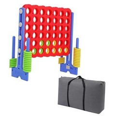 Jumbo 4-in-a-Row Game—4-to-Score Giant Set—Blue—Adjustable Height