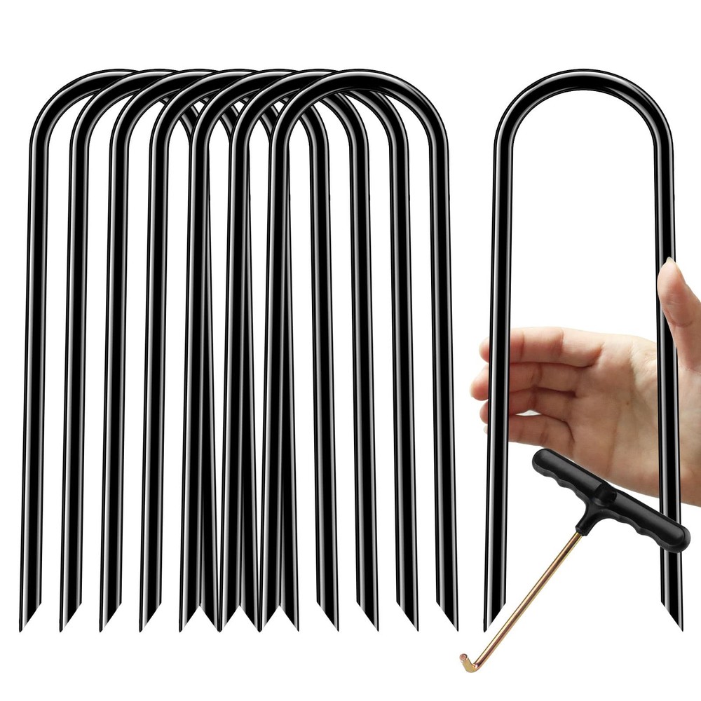 HeavyDuty Trampoline Stakes for High Winds, 12Inch Galvanized Steel Anchors