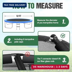 Wesiti Trampoline Fiber Glass Rods for Top Ring of Net Enclosure Fiberglass Pole