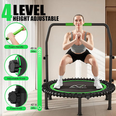 Trampoline, 40″ Mini Rebounder Trampoline for Adults/Kids with 4 Level Adjustabl