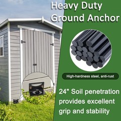 24” Mobile Home Anchors, Set of 4 Ground Anchors Screw in with Brackets and …