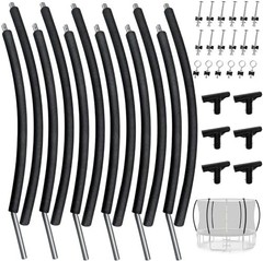 6 PCS Trampoline Curved Pole Replacement, Universal Curved Enclosure Net Poles f