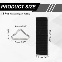 Trampolines Triangle Buckle, 12Pcs & Iron Triangle Ring Buckle with Webbing