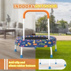 28inch Kids Toddler Trampoline with Handle Boys Girls Indoor Outdoor Baby Gift