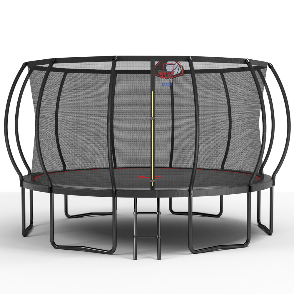 YC 14FT Durable Trampoline Pumpkin Outdoor Trampoline w/Basketball Board for Kid