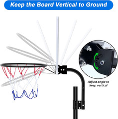Solar Power Trampoline Basketball Hoop with Led Lights, Easy to Install Basketba