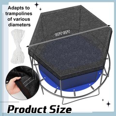 Trampoline Cover Round 6 Holes Black Sunshade Tent Top Cover Sunblock Shade C…