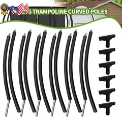 6 PCS Trampoline Curved Pole Replacement Universal Curved Enclosure Net Poles f
