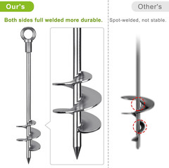 Insaga Fully Welded Ground Trampoline Anchors, 30” Spiral Mobile Home Anchors,