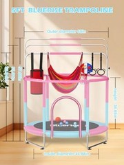 60″ Trampoline for Kids 5FT Toddler Trampolines Pink / Blue -1- 6-in-1