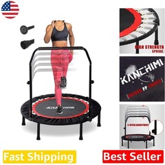 Durable 40″ Exercise Trampoline, Foldable Design, Non-Slip Handle, 330lb Support