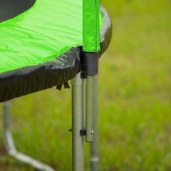 15ft Trampoline with Basketball Hoop, Inflator & Ladder, Green