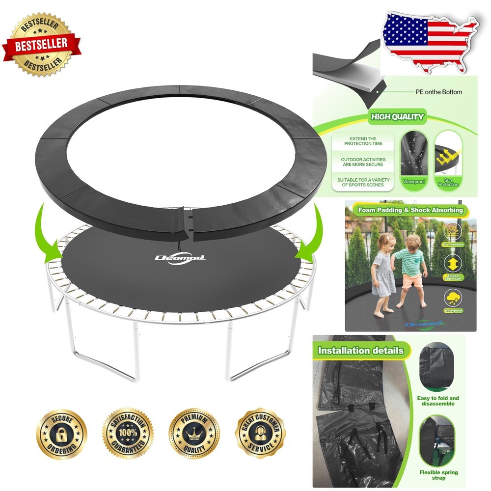 15ft Trampoline Safety Pad – Thick EPE Foam, Tear Resistant
