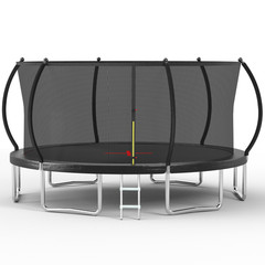 YC 16FT Trampoline Pumpkin- Standard w/ Durable Trampoline Pole for Kids Outdoor