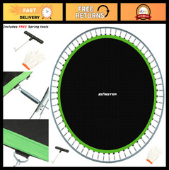 14FT Round Trampoline Replacement Jumping Mat, 72 V-Hooks, Fits 6.5-7″ Springs