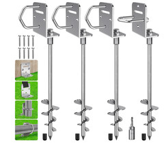 4 Pack 30″ Ground Anchors Screw in Mobile Home Anchors Kits 2.8″ Wide Tapered
