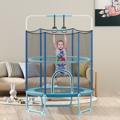 5 FT Trampoline for Kids w/ Safe Guardrails Foamed Handle No Gap Design Blue