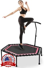 Mini trampolín silencioso de 48″ con barra de agarre ajustable para adultos NEW