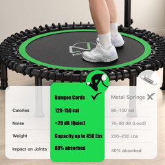 Trampoline, 40″ Mini Rebounder Trampoline for Adults/Kids with 4 Level Adjustabl