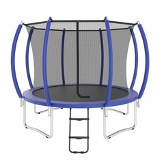 10FT Trampoline Safety Net w/ Basketball Hoop, Heat & Rust Resistant, Blue