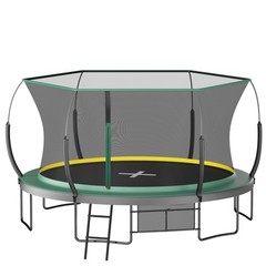 14ft Springfree No Gap Trampoline with Safety Net – Green