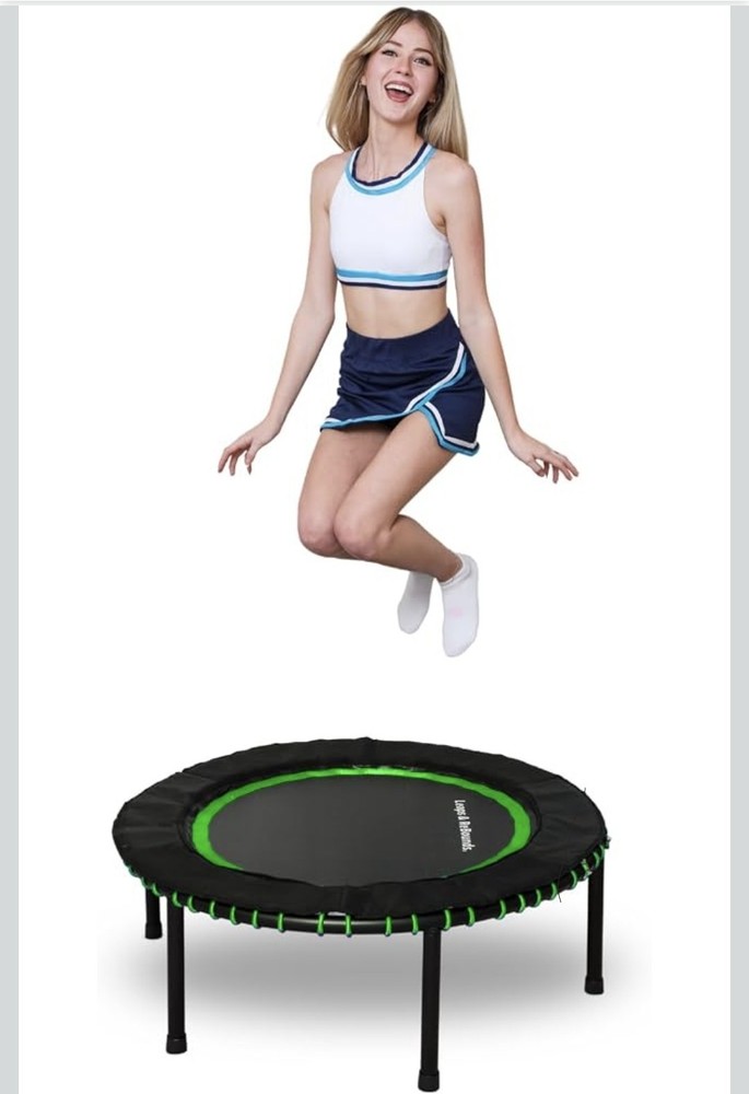Leaps & ReBounds Fitness Rebounder Trampoline, 40-Inch Green