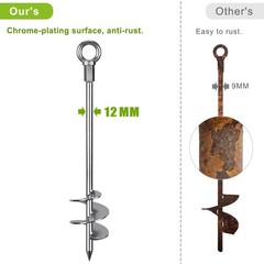 Heavy Duty Ground Anchors with Straps – 24” Screw in Earth Anchor Kit, 4 Pac…