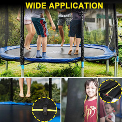 10Ft/15Ft Trampoline Net Replacement Safety Enclosure Net for 6 Straight Poles,