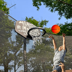 Basketball Hoop for Trampoline, Fits Straight and Curved Pole Trampoline Basketb