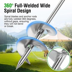 Ground Anchors Heavy Duty, 6 Pack Fully Welded Solid Steel Ground Anchors Scr…