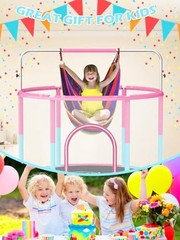 60″ Trampoline for Kids 5FT Toddler Trampolines Pink / Blue -1- 6-in-1