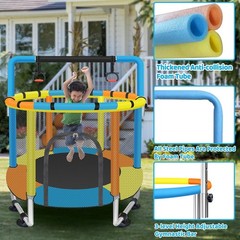 Toddler Trampoline Ages 1 8 55 Inch Enclosure Gymnastics Bar Indoor