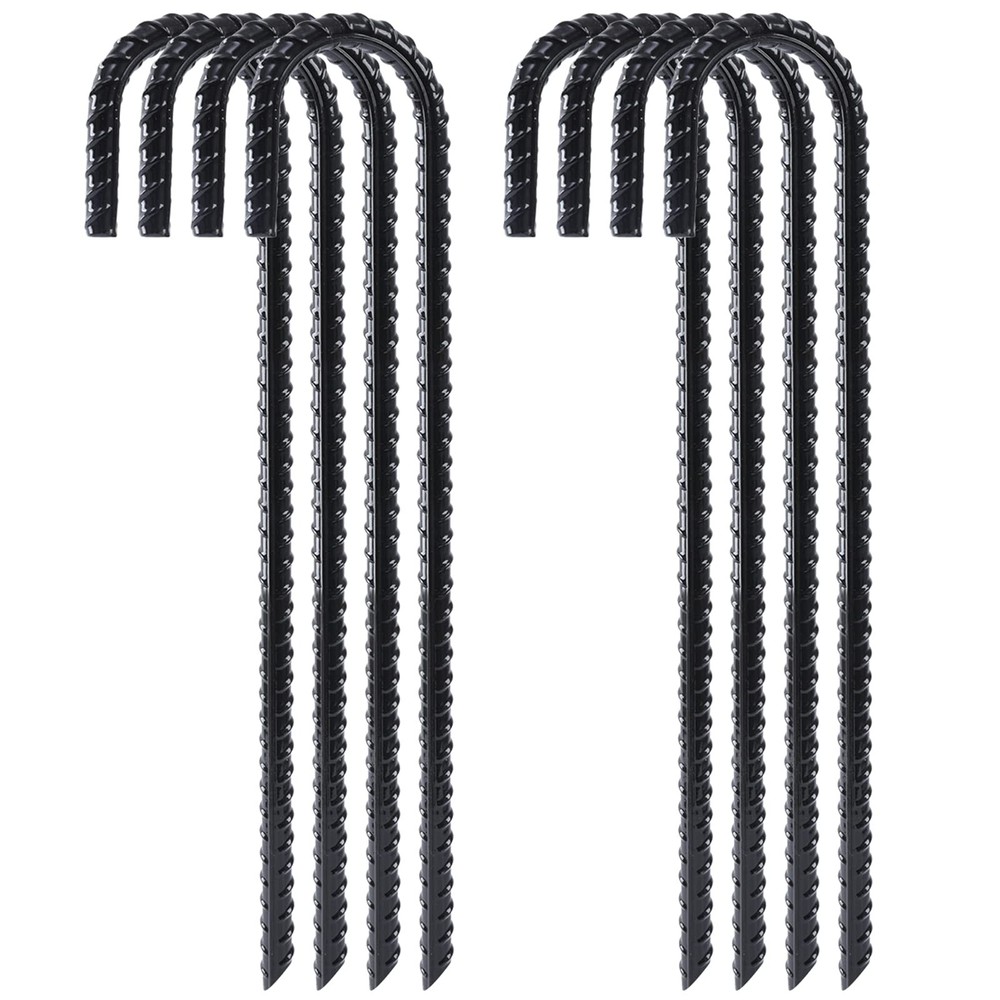 12 Inch 8 Pack Rebar Stakes Heavy Duty J Hook, Galvanized Ground Stakes Tent …