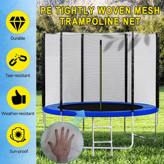 10Ft/15Ft Trampoline Net Replacement Safety Enclosure Net for 6 Straight Poles,