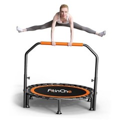 40″/48″ Foldable Mini Trampoline Load 330lbs, Portable Exercise 48-Have Handle