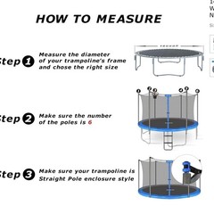 Trampoline Replacement Safety Net Enclosure 14 Ft 6 Straight Pole Net Only