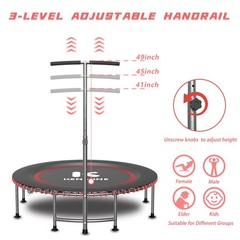 40/48 Low-Impact Rebounder Trampoline for Adults with Bungee, 450/550LBS Quiet M